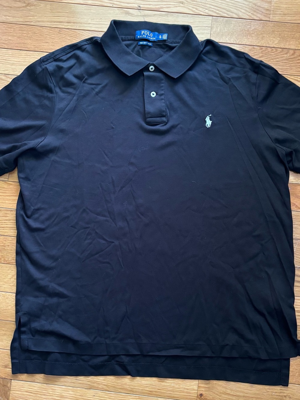 Polo Ralph Lauren Pima Soft Touch Men's XL Black Short Sleeve Logo Knit Polo